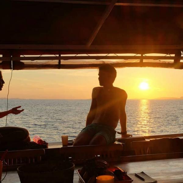 Ratu Laut guests as sun sets